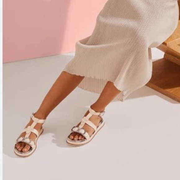 Louise et Cie Cream and Gray Strappy Sandals - Picture 2 of 15